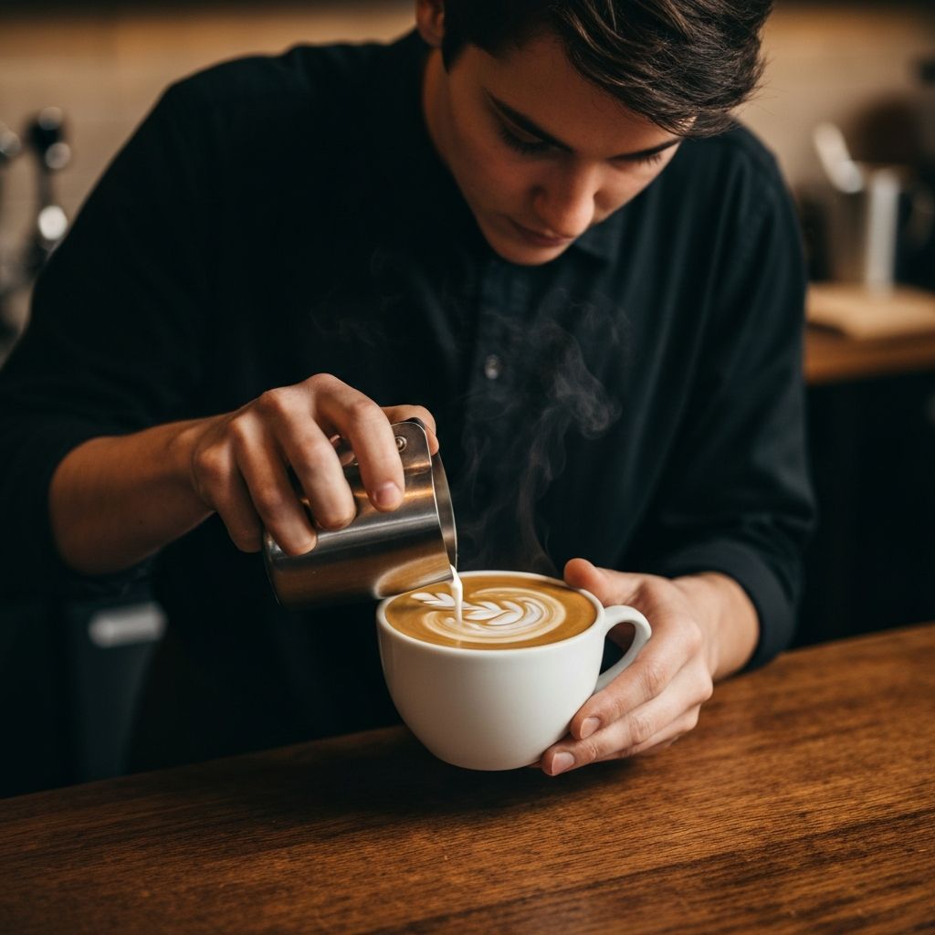 Barista preparing coffee